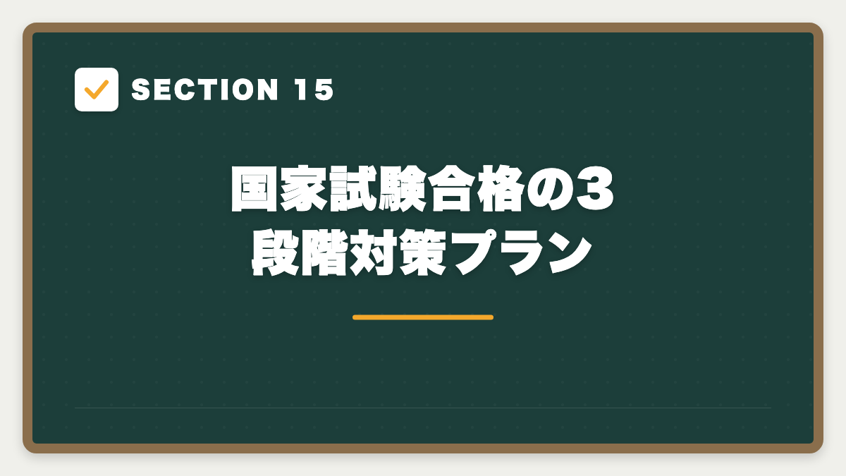 SECTION 15 国家試験合格の3段階対策プラン