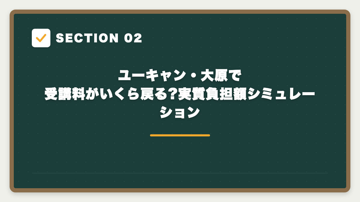 SECTION 02 ユーキャン・大原で受講料がいくら戻る?実質負担額シミュレーション