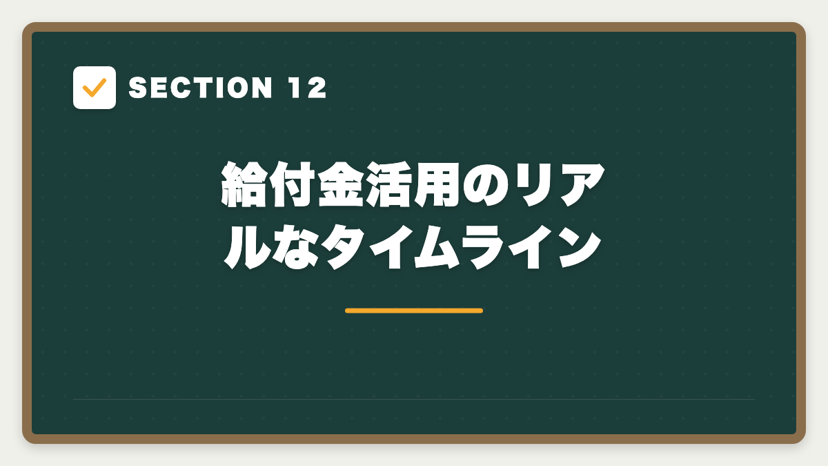 SECTION 12 給付金活用のリアルなタイムライン
