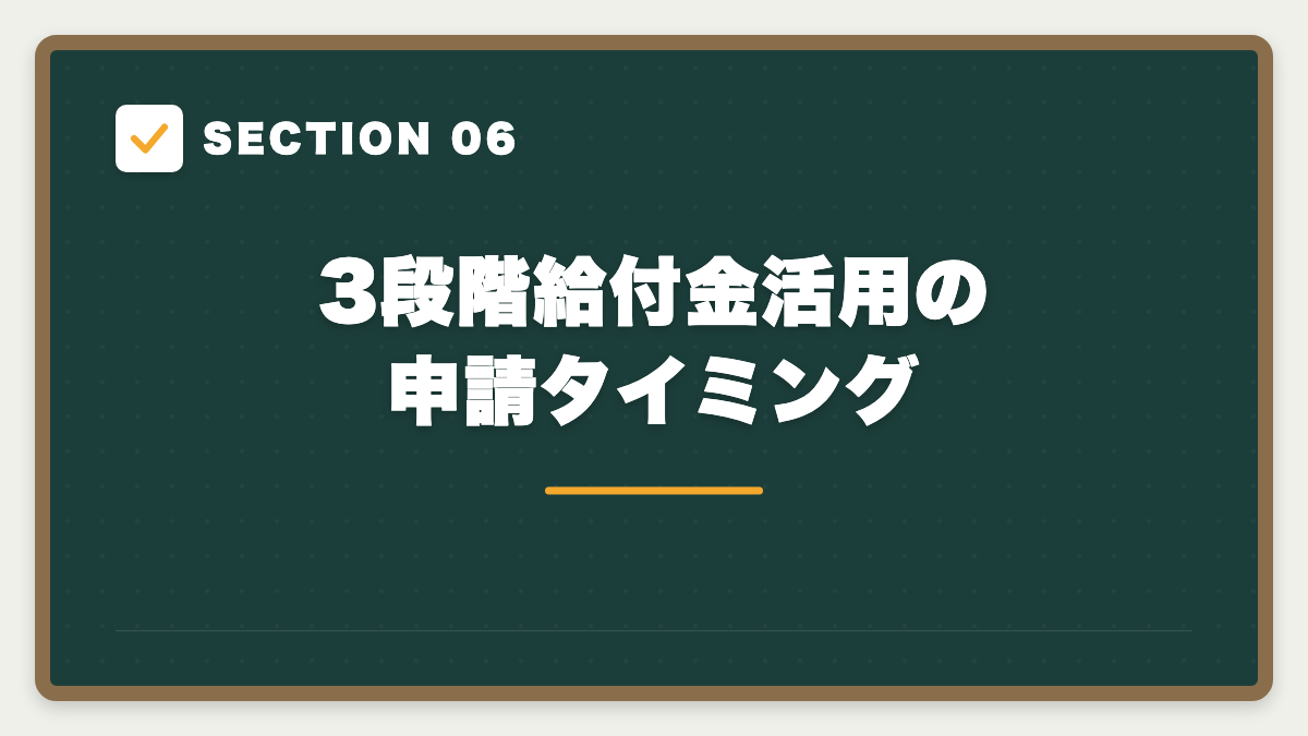 SECTION 06 3段階給付金活用の申請タイミング