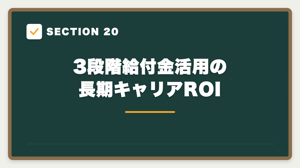 SECTION 20 3段階給付金活用の長期キャリアROI