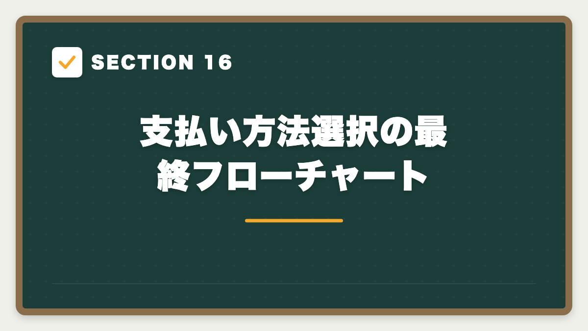 SECTION 16 支払い方法選択の最終フローチャート