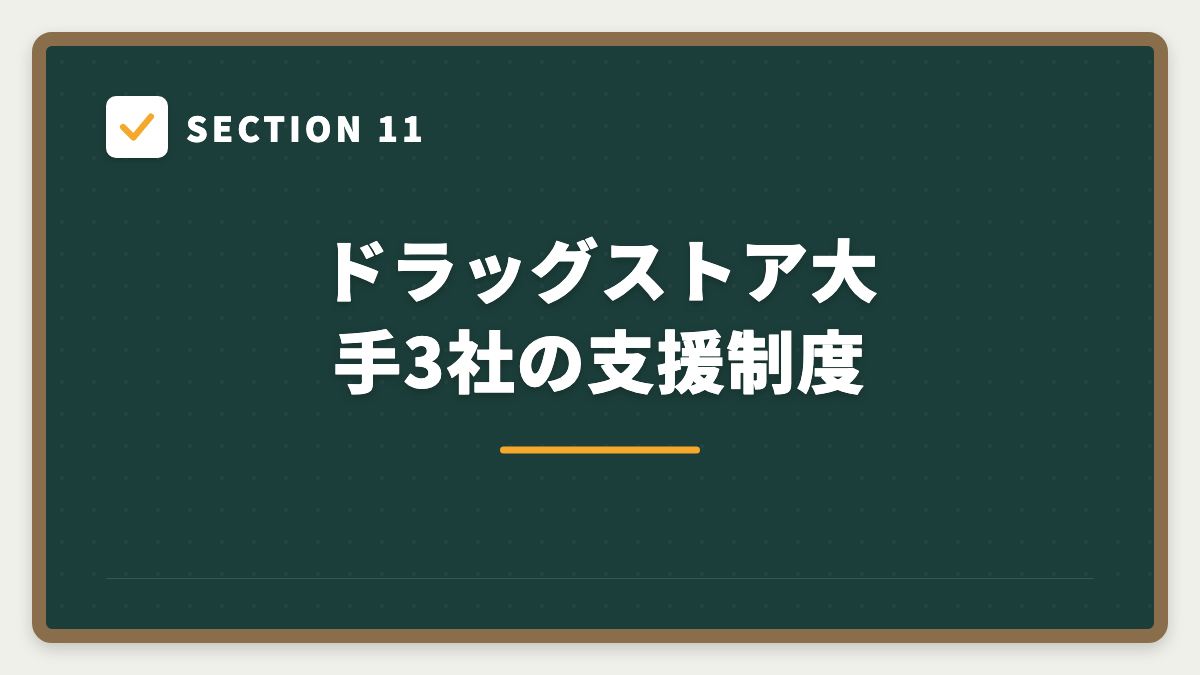 SECTION 11 ドラッグストア大手3社の支援制度