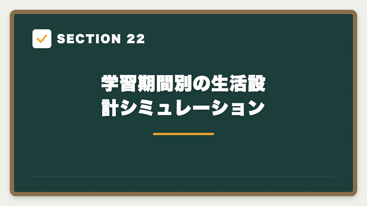SECTION 22 学習期間別の生活設計シミュレーション