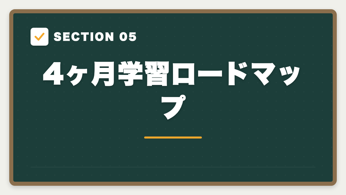 SECTION 05 4ヶ月学習ロードマップ