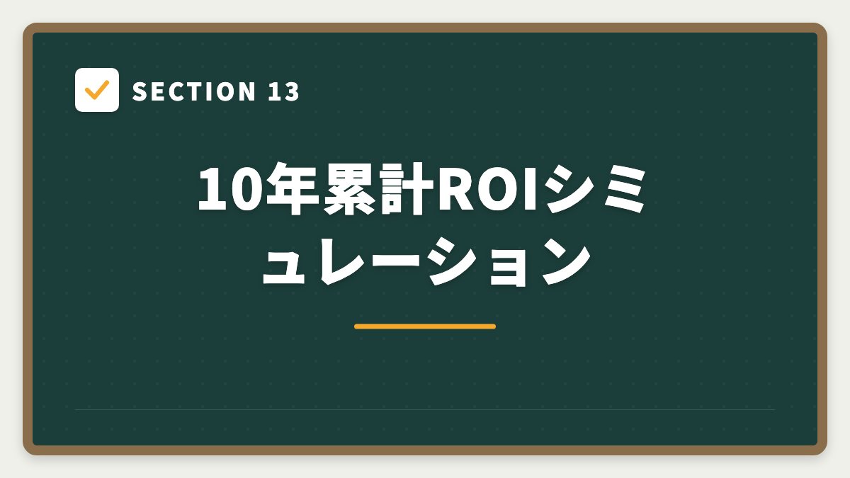 SECTION 13 10年累計ROIシミュレーション