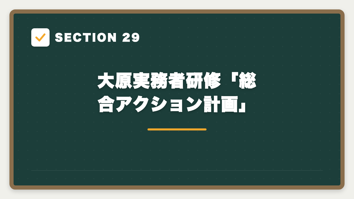 SECTION 29 大原実務者研修「総合アクション計画」