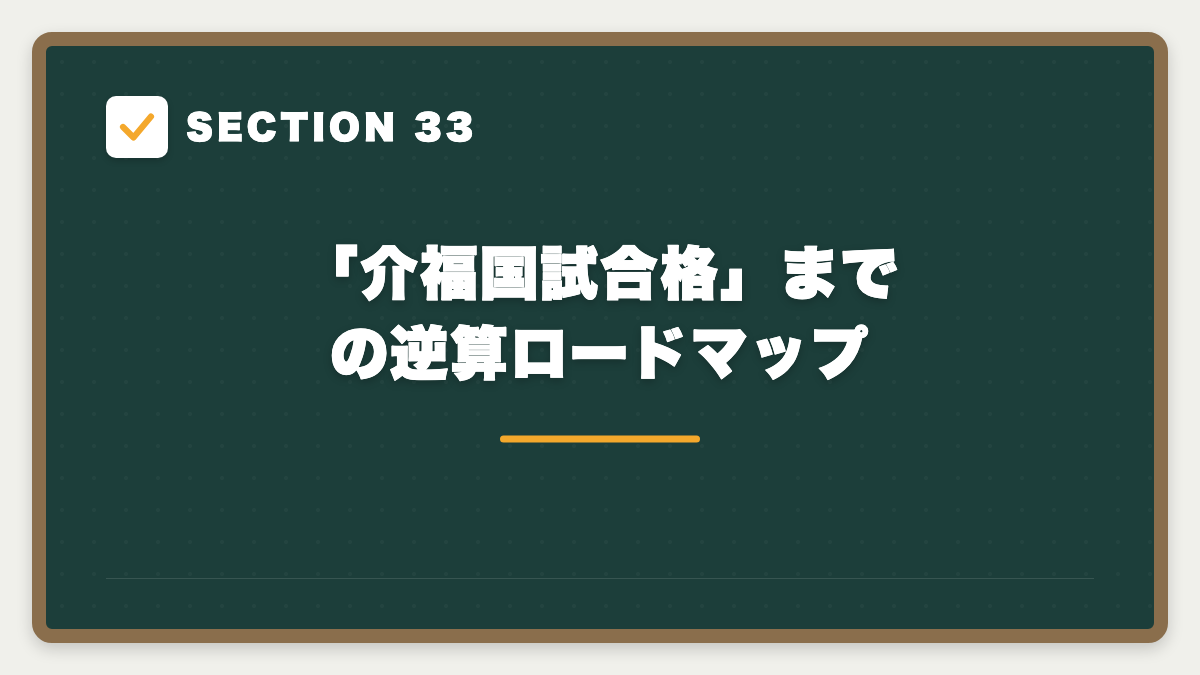 SECTION 33 「介福国試合格」までの逆算ロードマップ