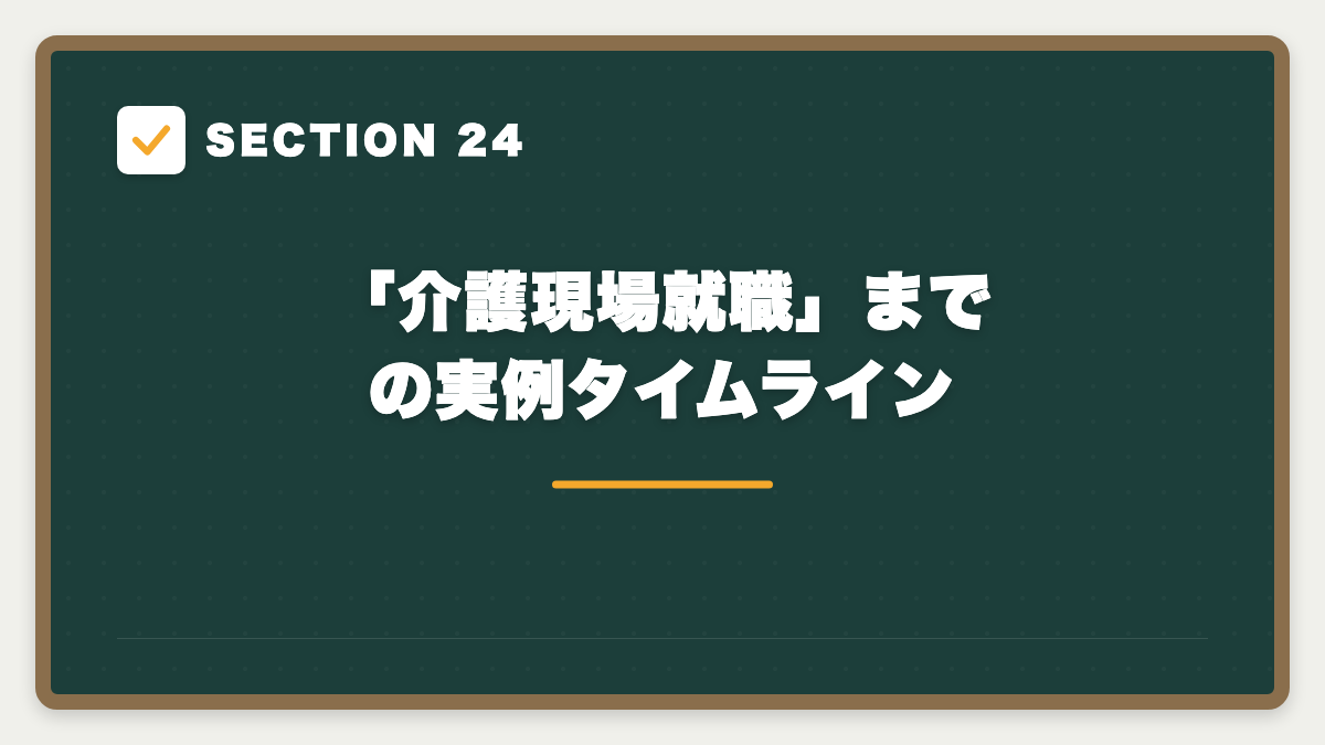 SECTION 24 「介護現場就職」までの実例タイムライン