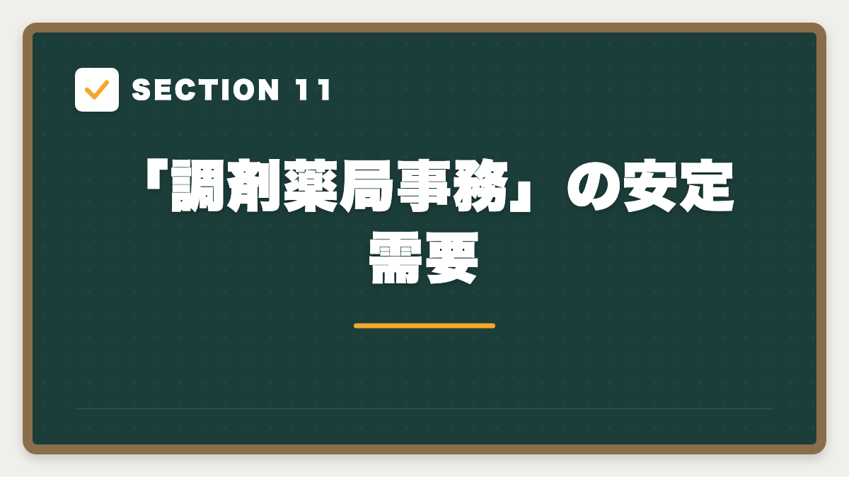SECTION 11 「調剤薬局事務」の安定需要