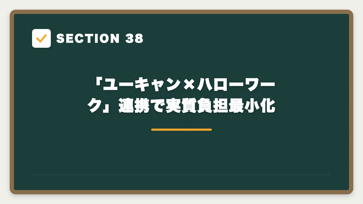 SECTION 38 「ユーキャン×ハローワーク」連携で実質負担最小化