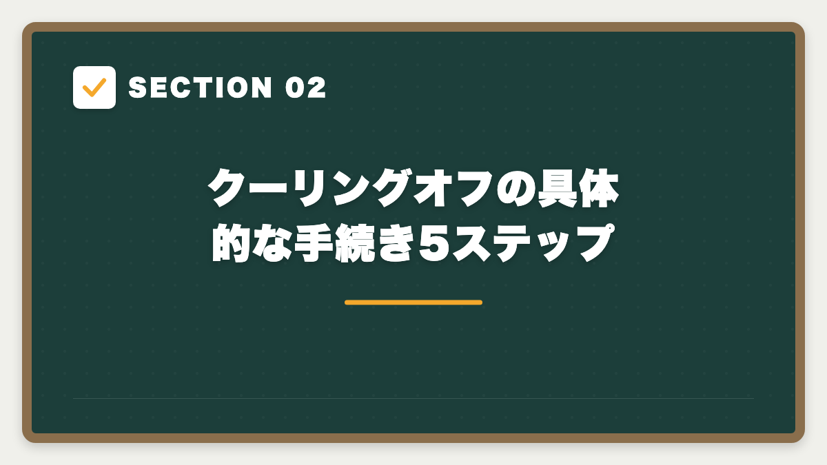SECTION 02 クーリングオフの具体的な手続き5ステップ