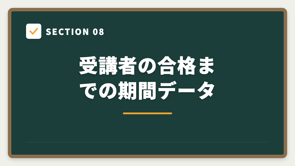 SECTION 08 受講者の合格までの期間データ