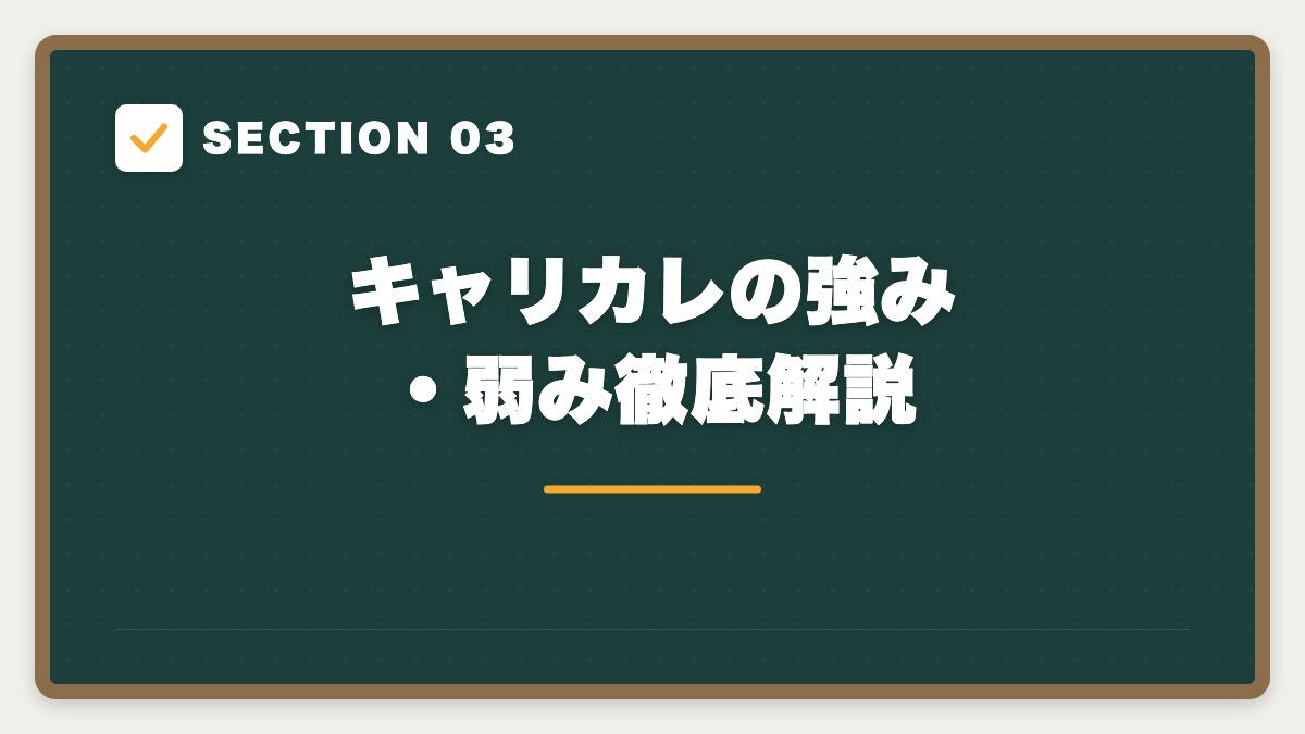 SECTION 03 キャリカレの強み・弱み徹底解説