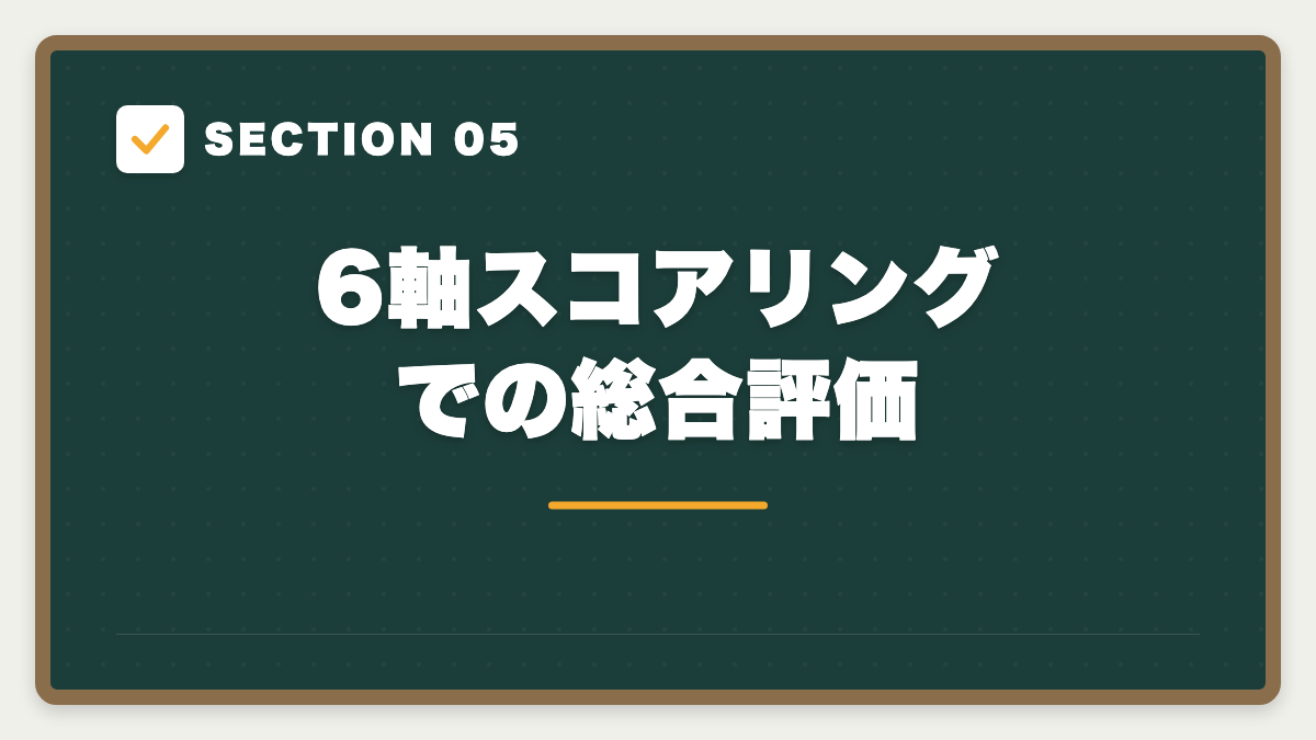 SECTION 05 6軸スコアリングでの総合評価