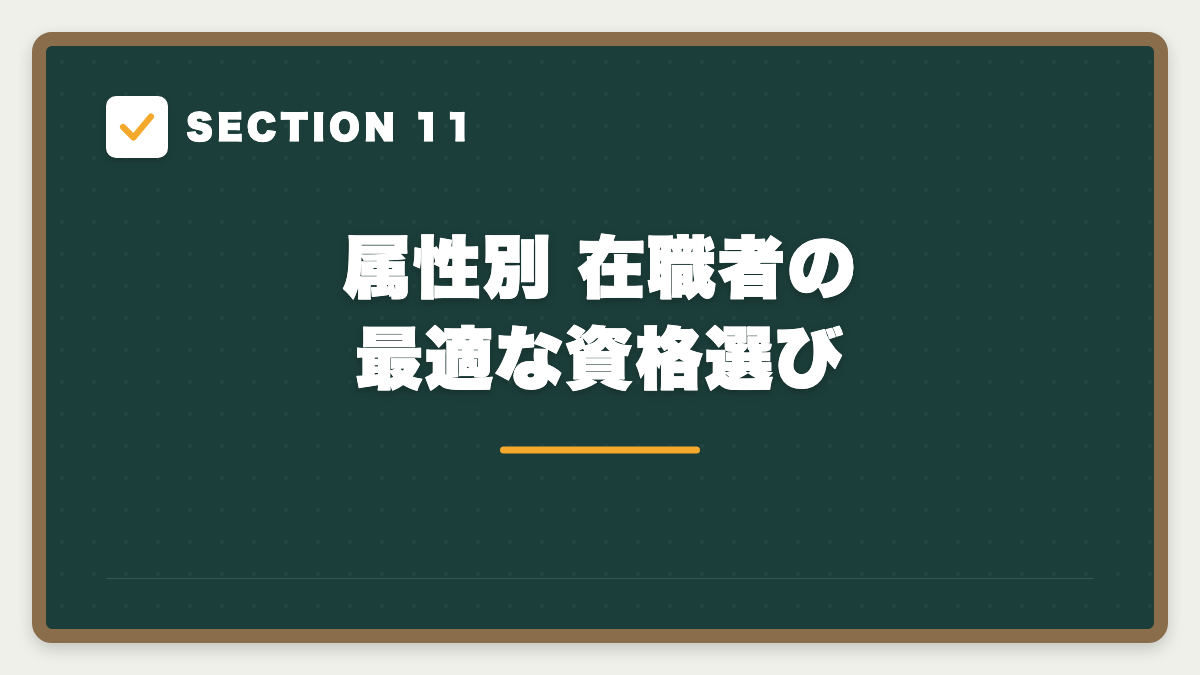 SECTION 11 属性別 在職者の最適な資格選び