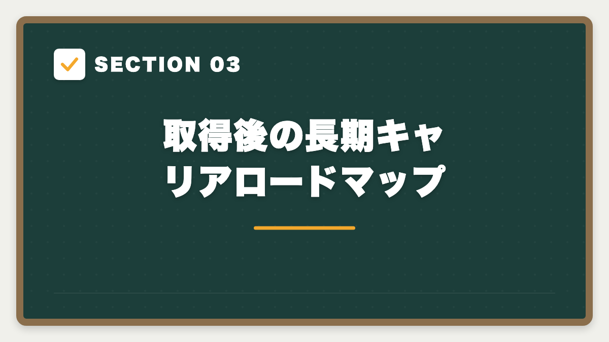 SECTION 03 取得後の長期キャリアロードマップ
