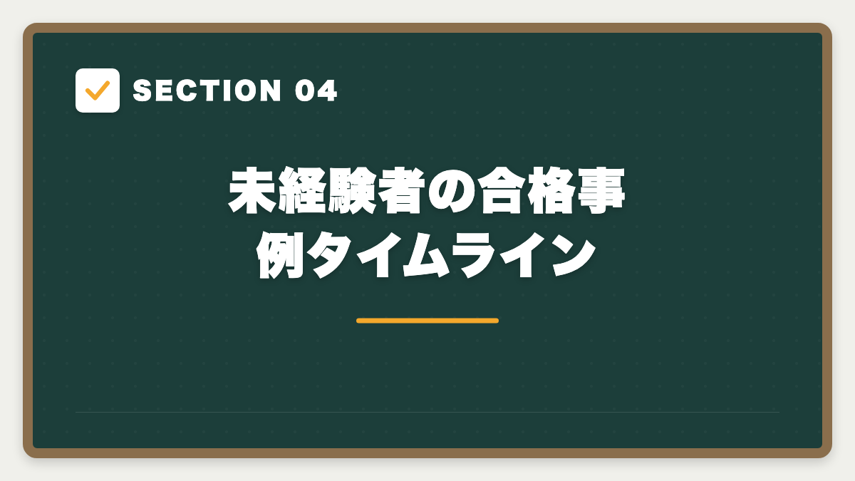 SECTION 04 未経験者の合格事例タイムライン