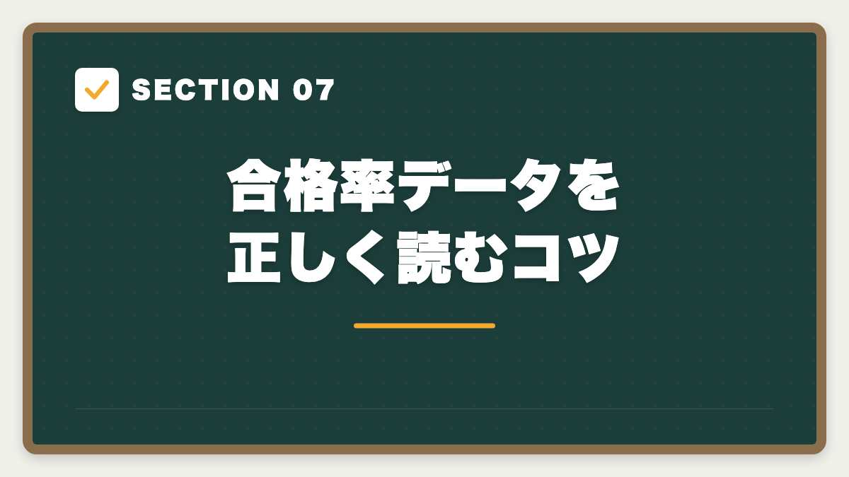 SECTION 07 合格率データを正しく読むコツ