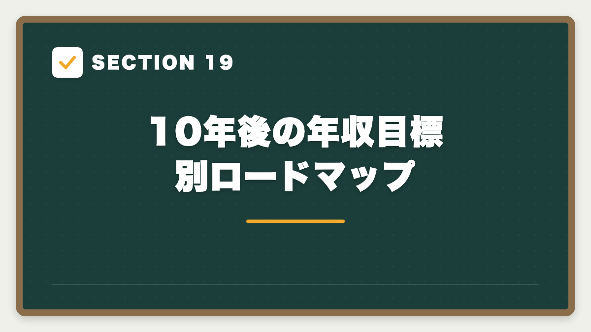 SECTION 19 10年後の年収目標別ロードマップ