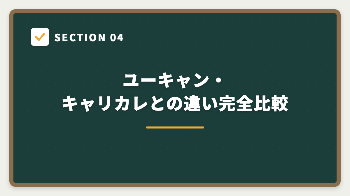 SECTION 04 ユーキャン・キャリカレとの違い完全比較