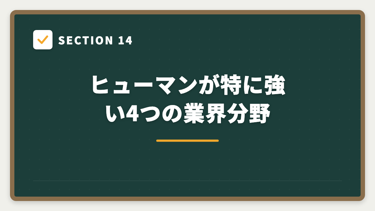 SECTION 14 ヒューマンが特に強い4つの業界分野