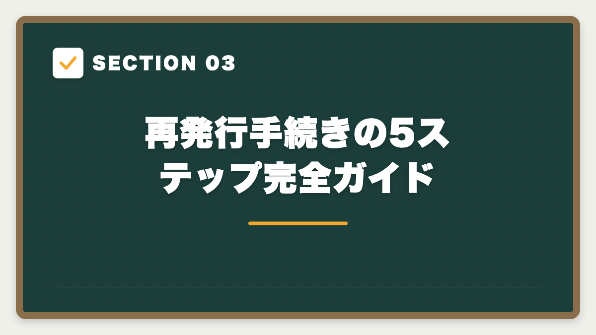 SECTION 03 再発行手続きの5ステップ完全ガイド