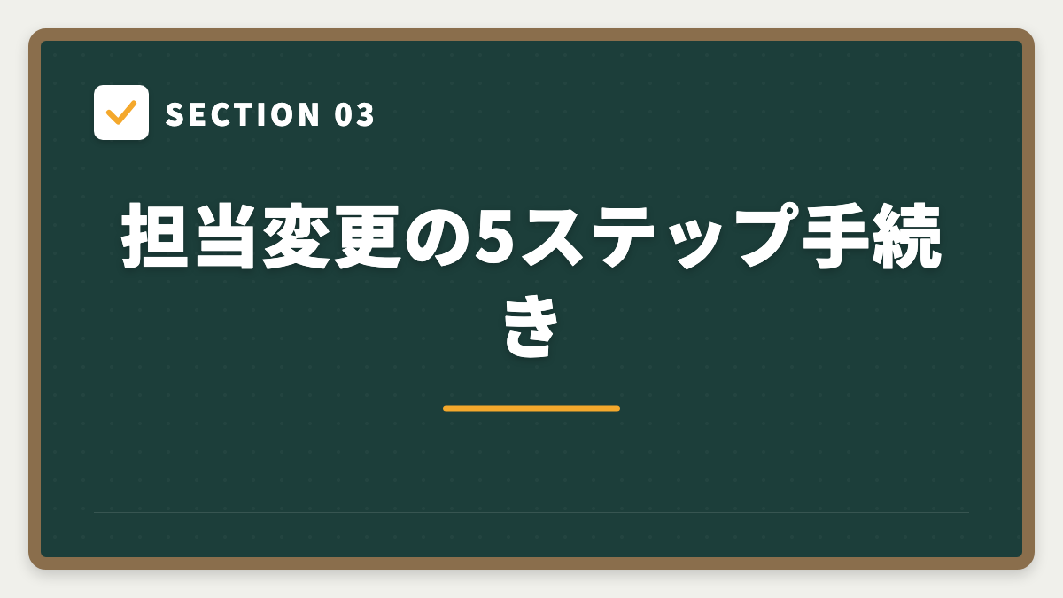 SECTION 03 担当変更の5ステップ手続き