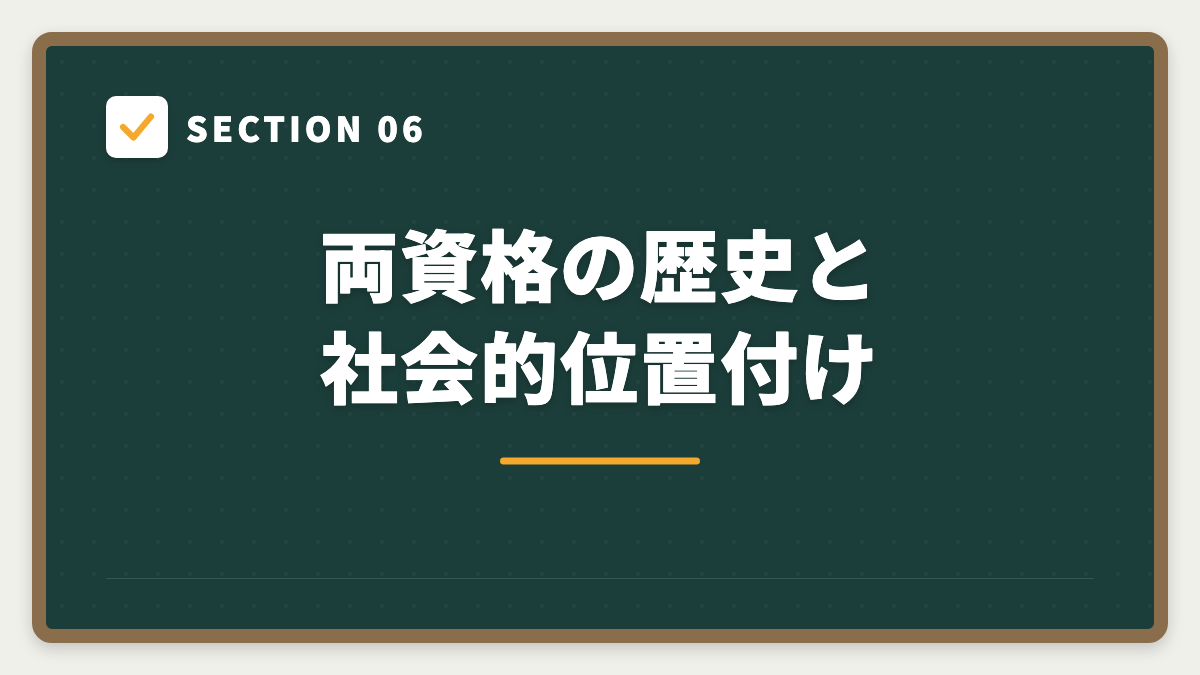 SECTION 06 両資格の歴史と社会的位置付け