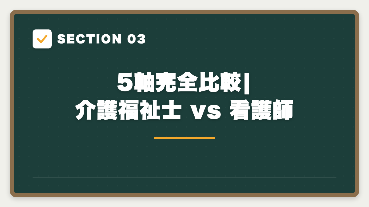 SECTION 03 5軸完全比較|介護福祉士 vs 看護師