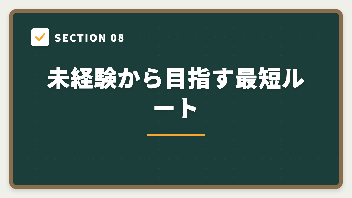 SECTION 08 未経験から目指す最短ルート