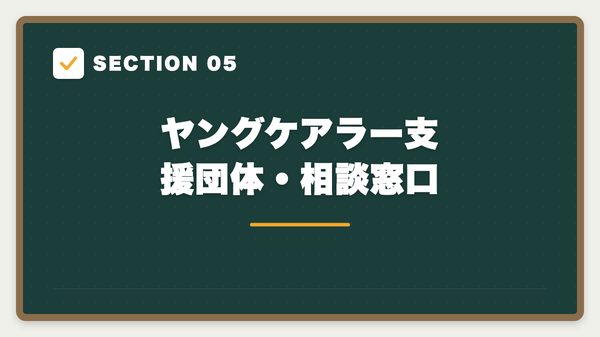 SECTION 05 ヤングケアラー支援団体・相談窓口