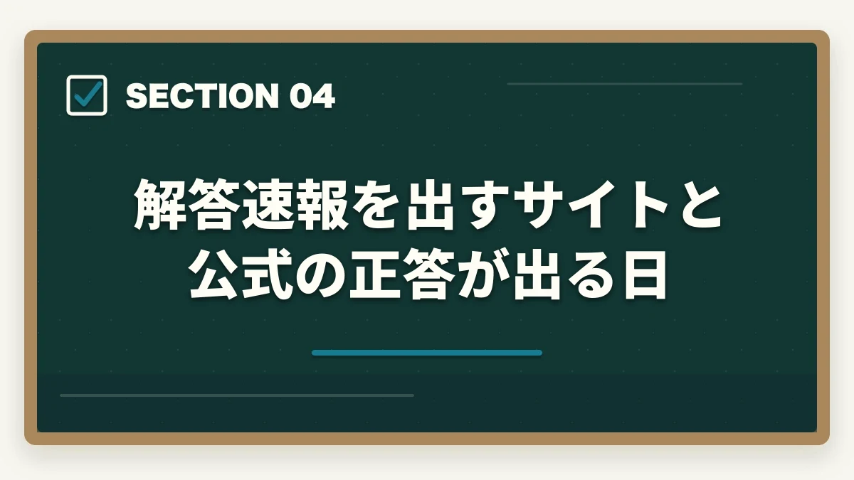 解答速報を出すサイトと公式の正答が出る日｜介護福祉士国家試験の解答速報2027の図解