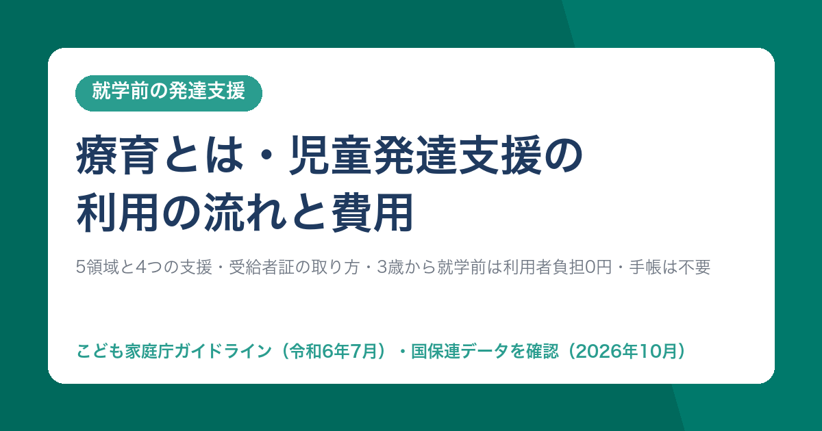 療育とは・児童発達支援の利用の流れと費用